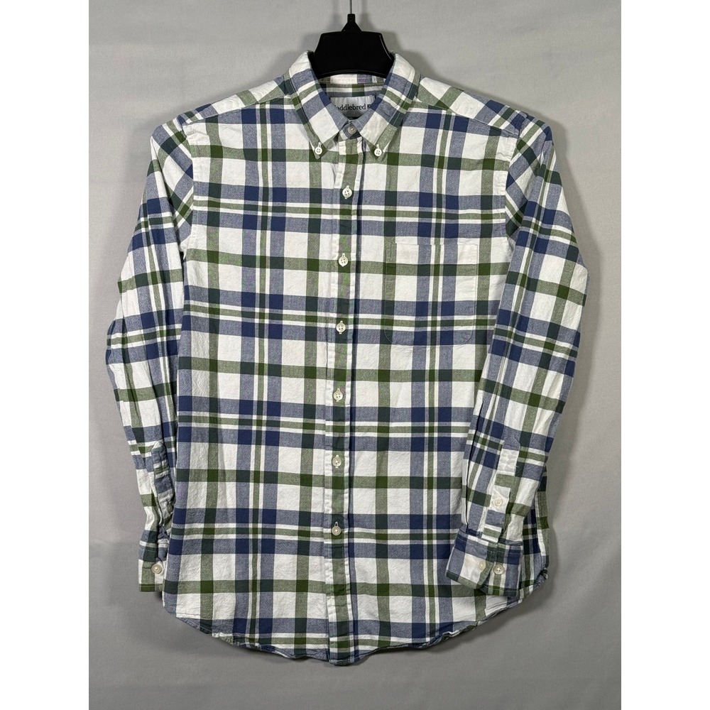 Saddlebred Mens Tailored Fit Long Sleeve Plaid Button Down Shirt Size‎ M